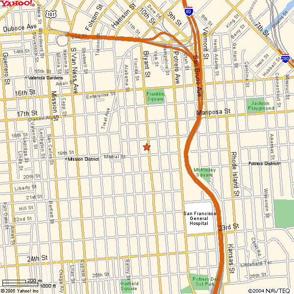 map of 2050 Bryant Street